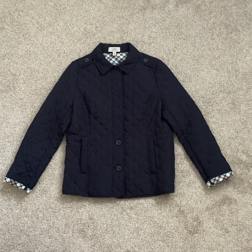 Navy Blue Quilted Jacket